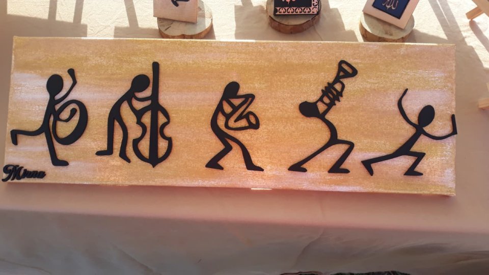 “Music” – Mosaic & Paint Wall Art, Handmade Mixed-Media Artwork