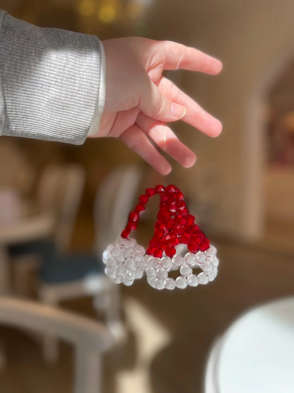 Christmas Beaded Set – Ornament, Star, Bell & Santa Hat