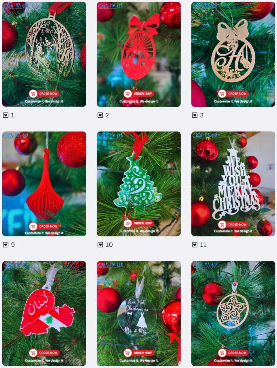 Personalized Wooden Christmas Ornaments