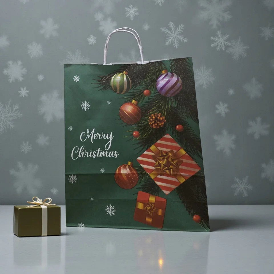 Seasonal Paper Bags - "Merry Christmas" & "Happy New Year" Designs
