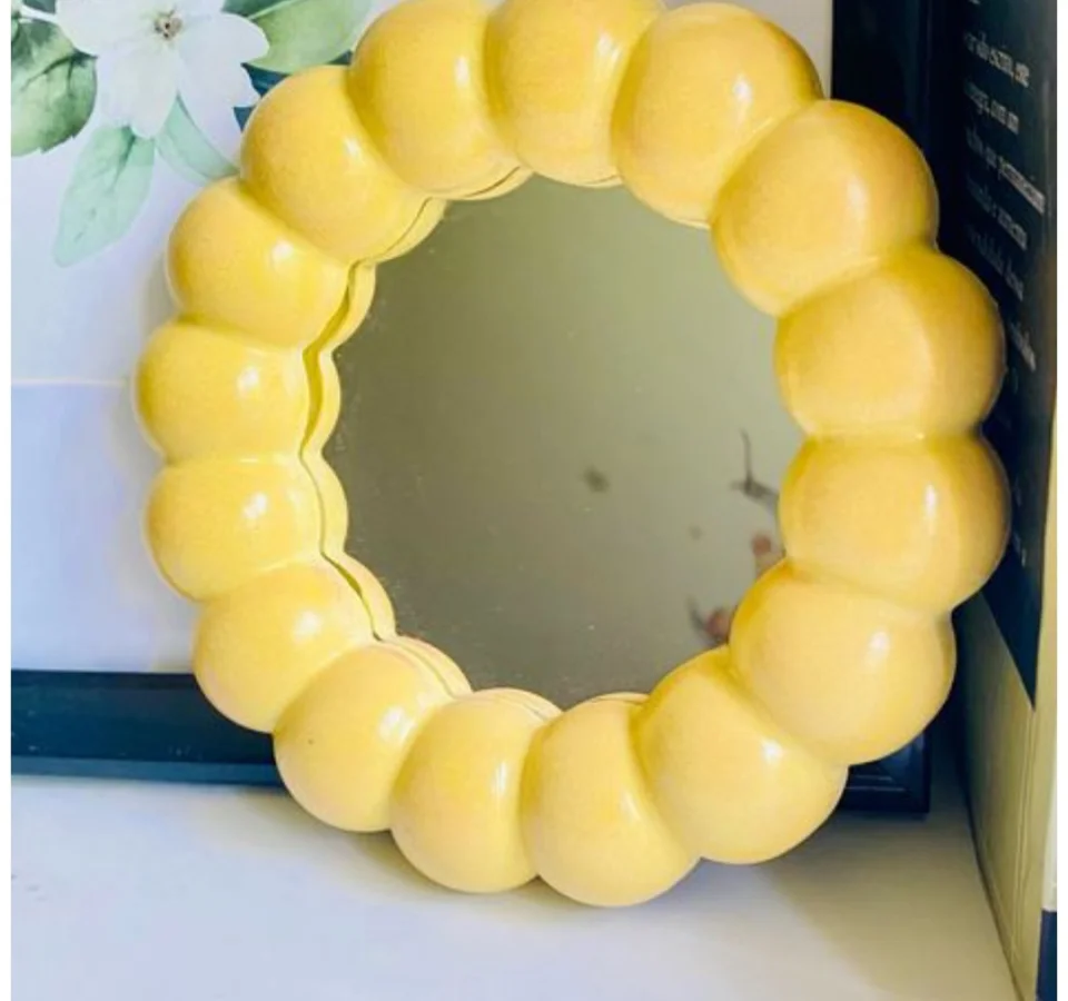 Modern bubble jypsum frame table mirror