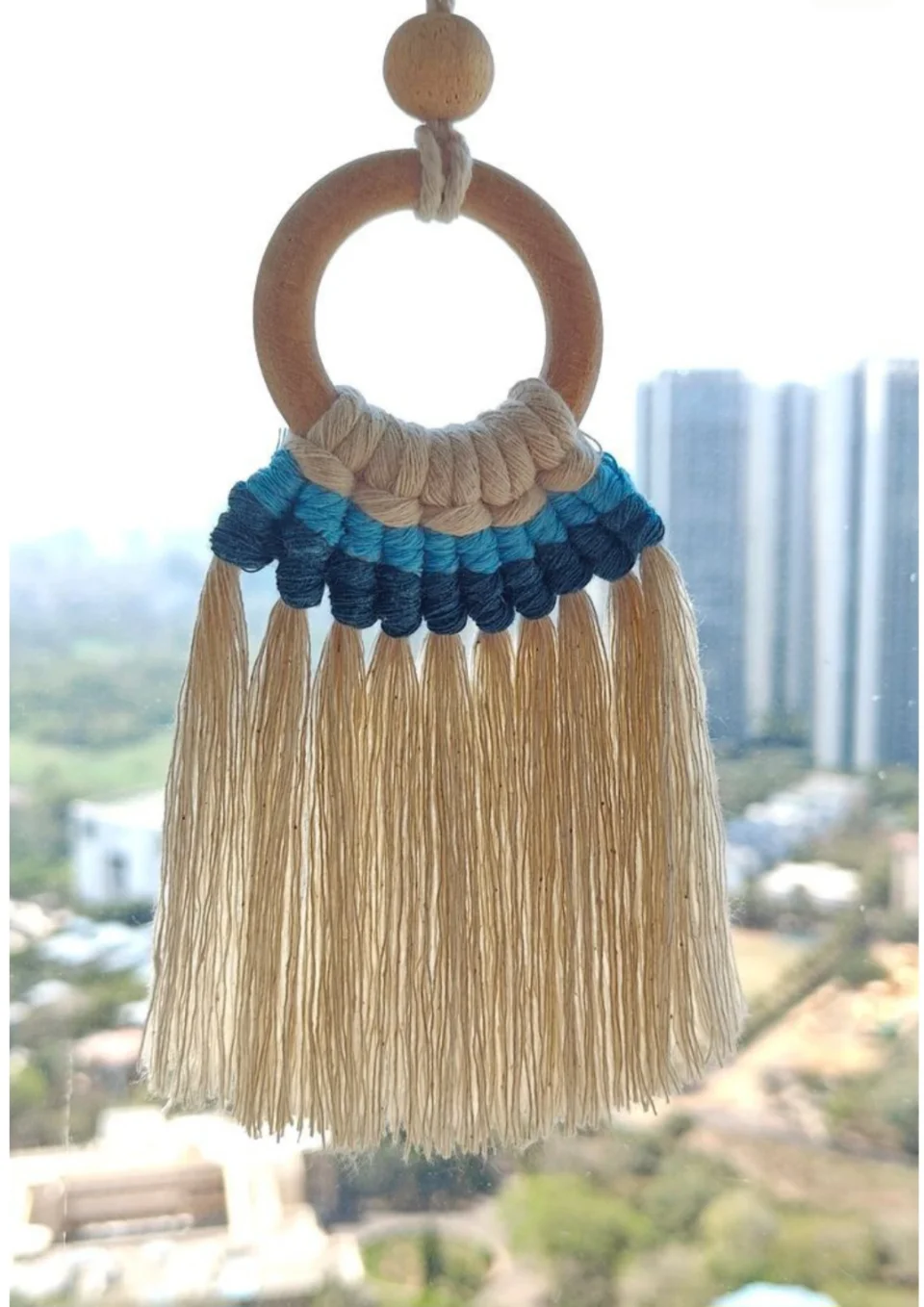 Handmade Macrame Wall Hanging - Boho Chic Cotton Decor